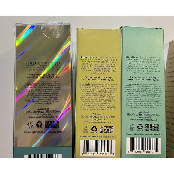 NEW Sun+Moon Set Moisturizer Gel Enzyme Scrub, Clay Facial, Night Mask Exfoliate - Picture 5 of 6